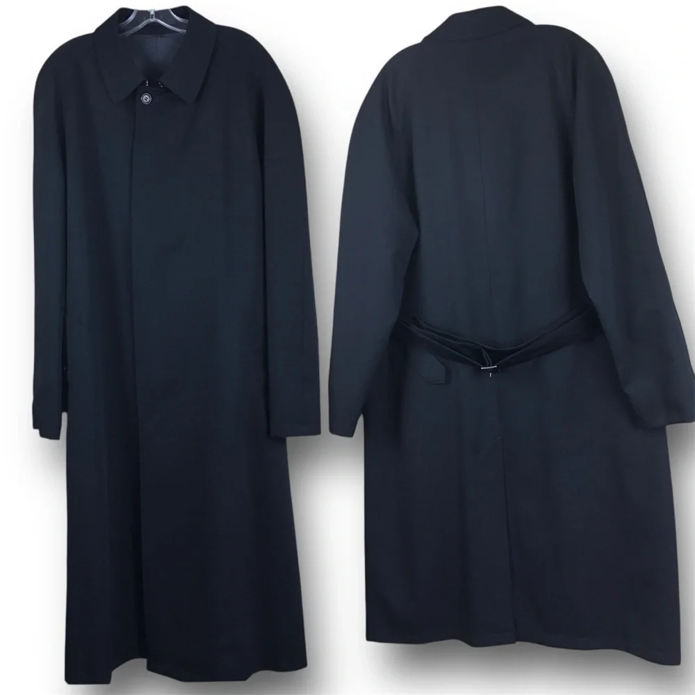 Burberry London Single Breasted Belted 100% Wool Car Trench Coat Size 40R - Picture 5 of 15